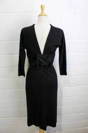 1960s Luis Estevez Black Cocktail Dress, Small