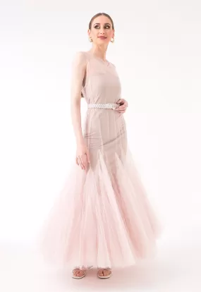 A-Line Sleeveless Tulle Dress