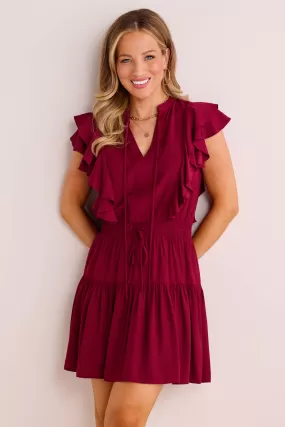 Agnes Dress- Maroon