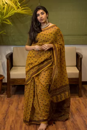 Ajrakh Natural Dyed Kota Doria Saree