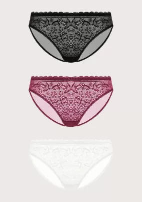 Anemone Lace Dolphin Panties 3 Pack