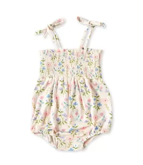 Angel Dear Tie Strap Smocked Bubble, Simple Pretty Floral