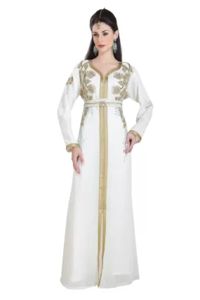 Arabic Kaftan With Colorful Hand Embroidery Work