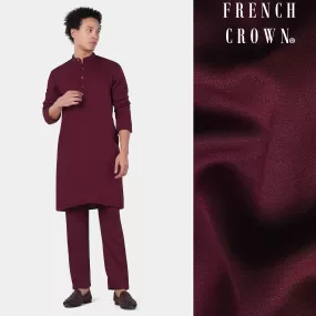 Aubergine Maroon Subtle Sheen Viscose Kurta Set