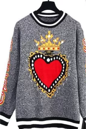 Autumn Winter Heart Swetaer Top