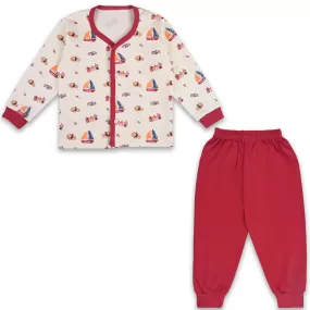 Baby Boys T-Shirt With A Printed Deign And Solid Pant