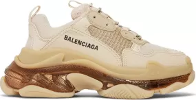 Balenciaga Triple S Clear Sole Crystal Beige Nude Sneakers for Women