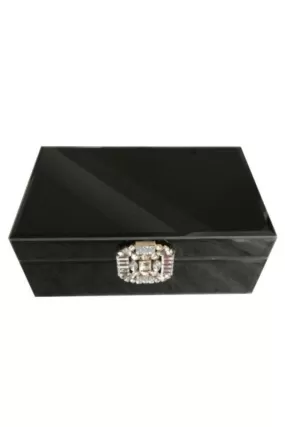 Bevelled Edge Black Glass Box