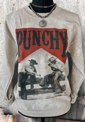 Bleached punchy cowboy western sweatshirt