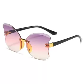 Butterfly Wing Ombre Frameless Plastic Sunglasses