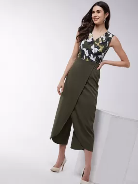 Camouflage Bottom Wrap Jumpsuit