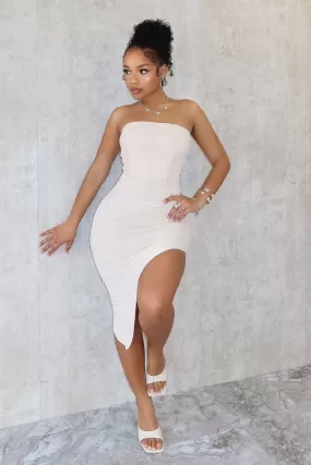 Definitely You Stone Mesh Asymmetrical Dress