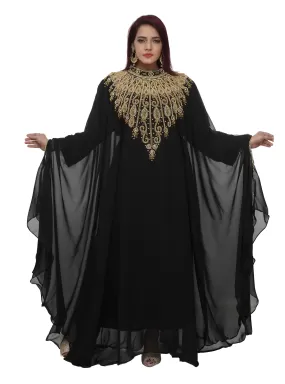 Designer Kaftan with Rhinestone Embroidery