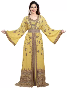 Dubai Caftan Hand Crafted Digital Printed Abaya Maxi