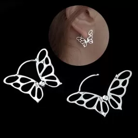 Elegant S925 Silver Butterfly Earrings