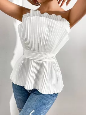 Essnce Solid pleated Tube top