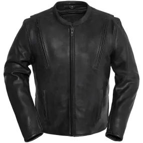 First Mfg Mens Revolt Vented Leather Motorcycle Jacket Size LARGE - Final Sale Ships Same Day