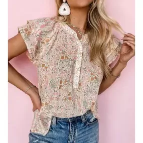 Floral Short Sleeve Blouse