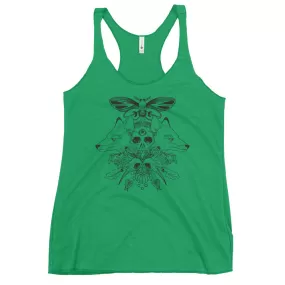 Foxes And Skull, Racerback Tank Top