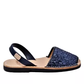 Glittery Leather Menorcan Sandal For Kids - Iker 1097R