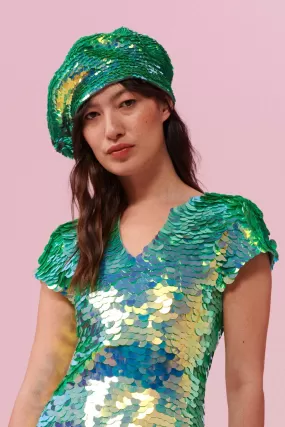 GRACE SEQUIN BERET - CHAMELEON