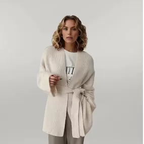 Jazz Up Belted Basic Beige Cardigan