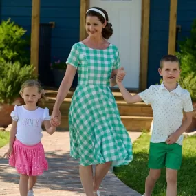 June Dress - Emerald Gingham