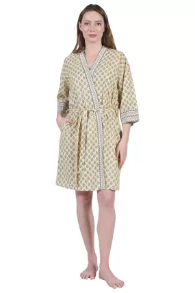 La Cera 100% Cotton Short Kimono Wrap