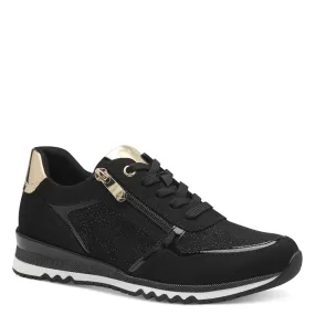 Marco Tozzi Womens Black/Gold Fashion Trainer - 2-23749-41