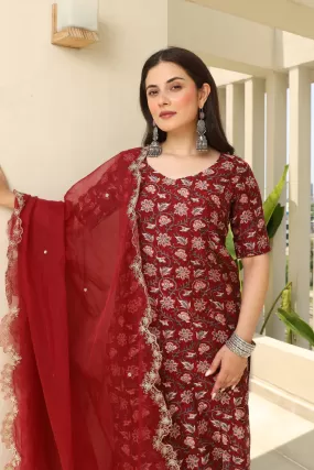 Maroon Zari Royal Chanderi Suit Set