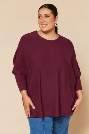 Mia Oversized Jumper in Plum