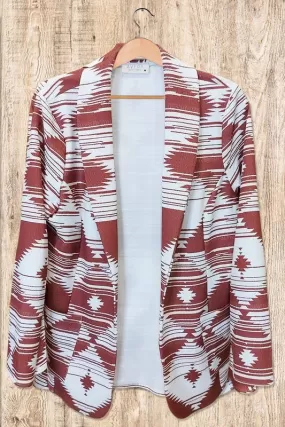 Rust Aztec Lightweight Blazer