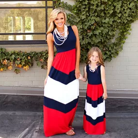 The Tri-Color Mommy Daughter Dress