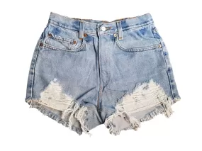 Upcycled Vintage Denim Shorts - Frayed